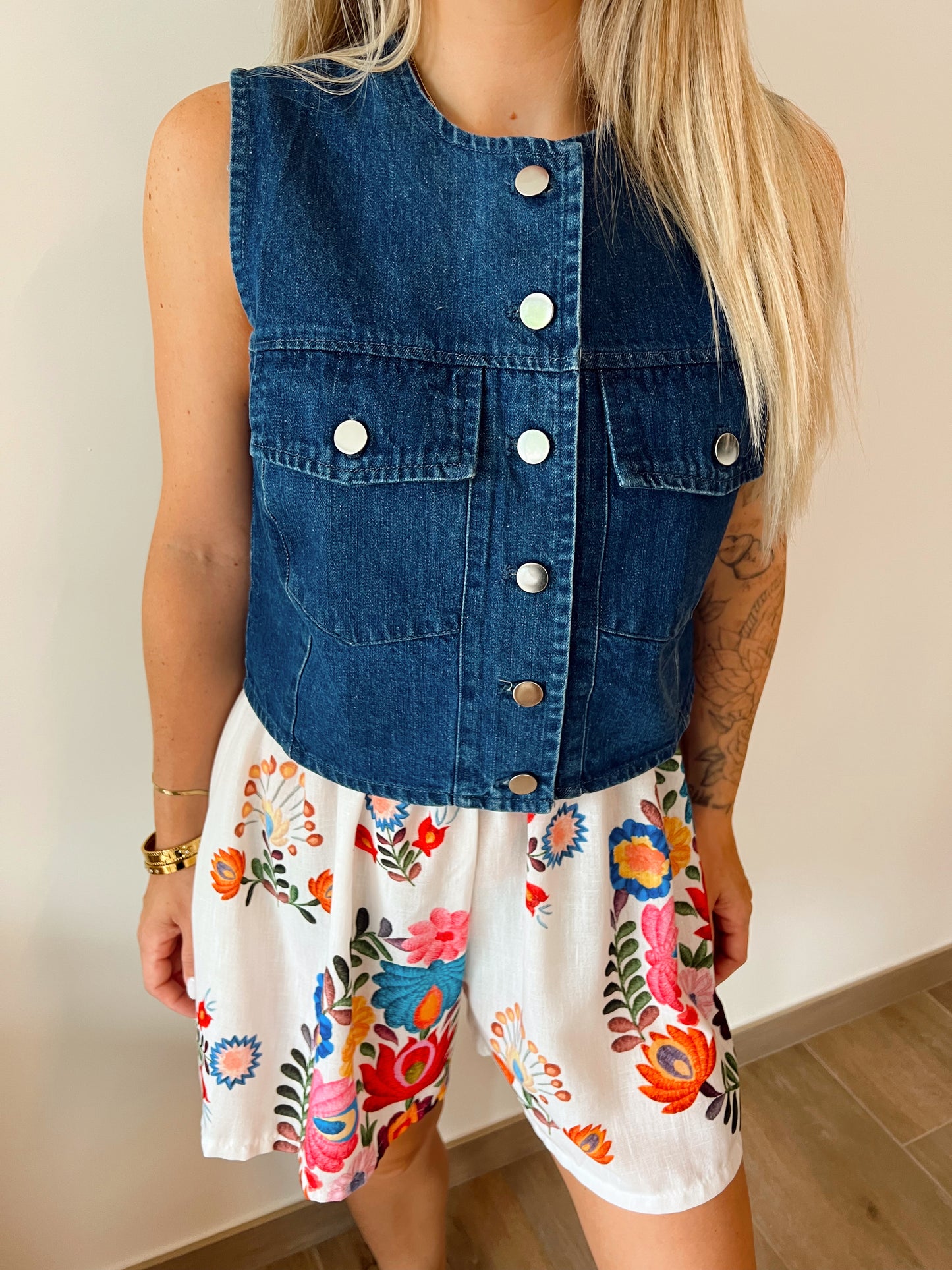 Denim Top June Donkerblauw