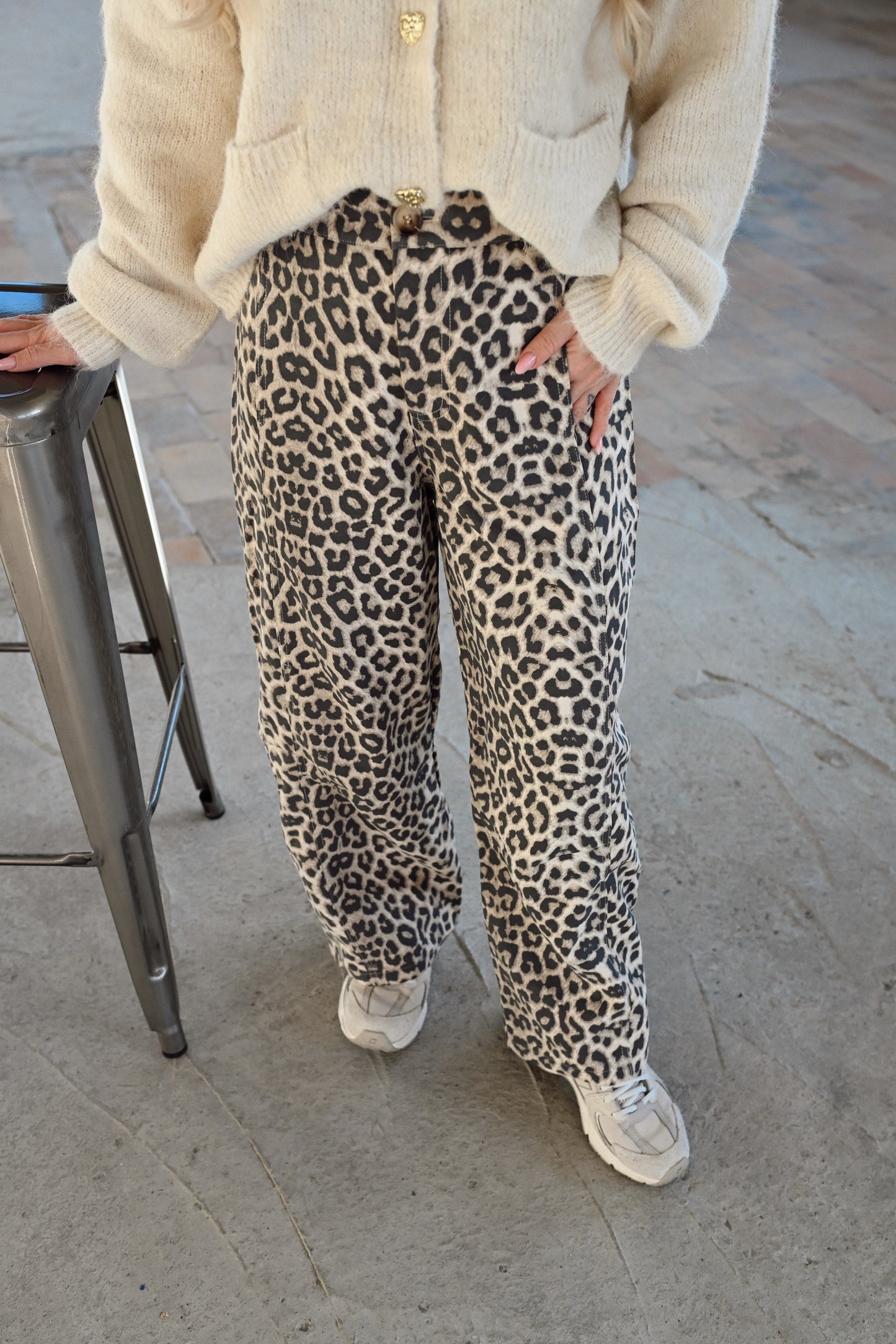 Camille Leopard Broek - Beige