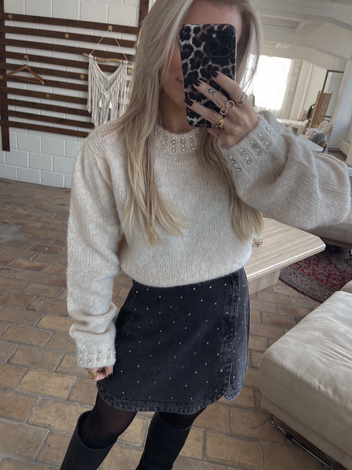 Trui Parels Amber Ecru (Last one!)