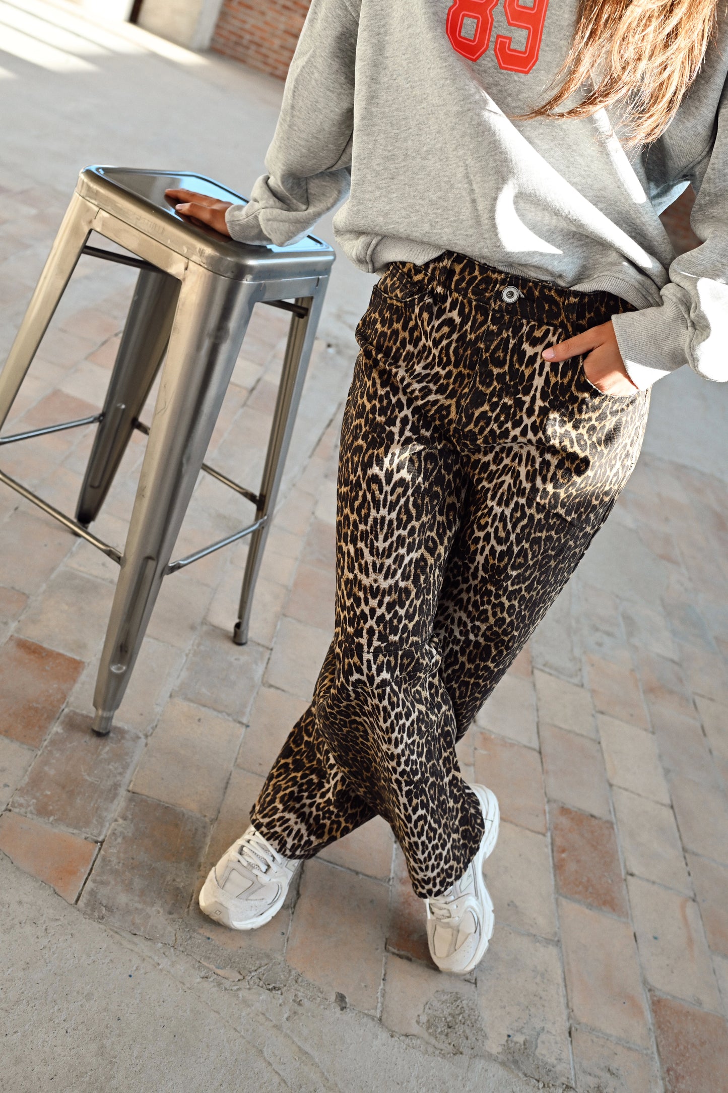 Alizee Leopard Jeans - Brown
