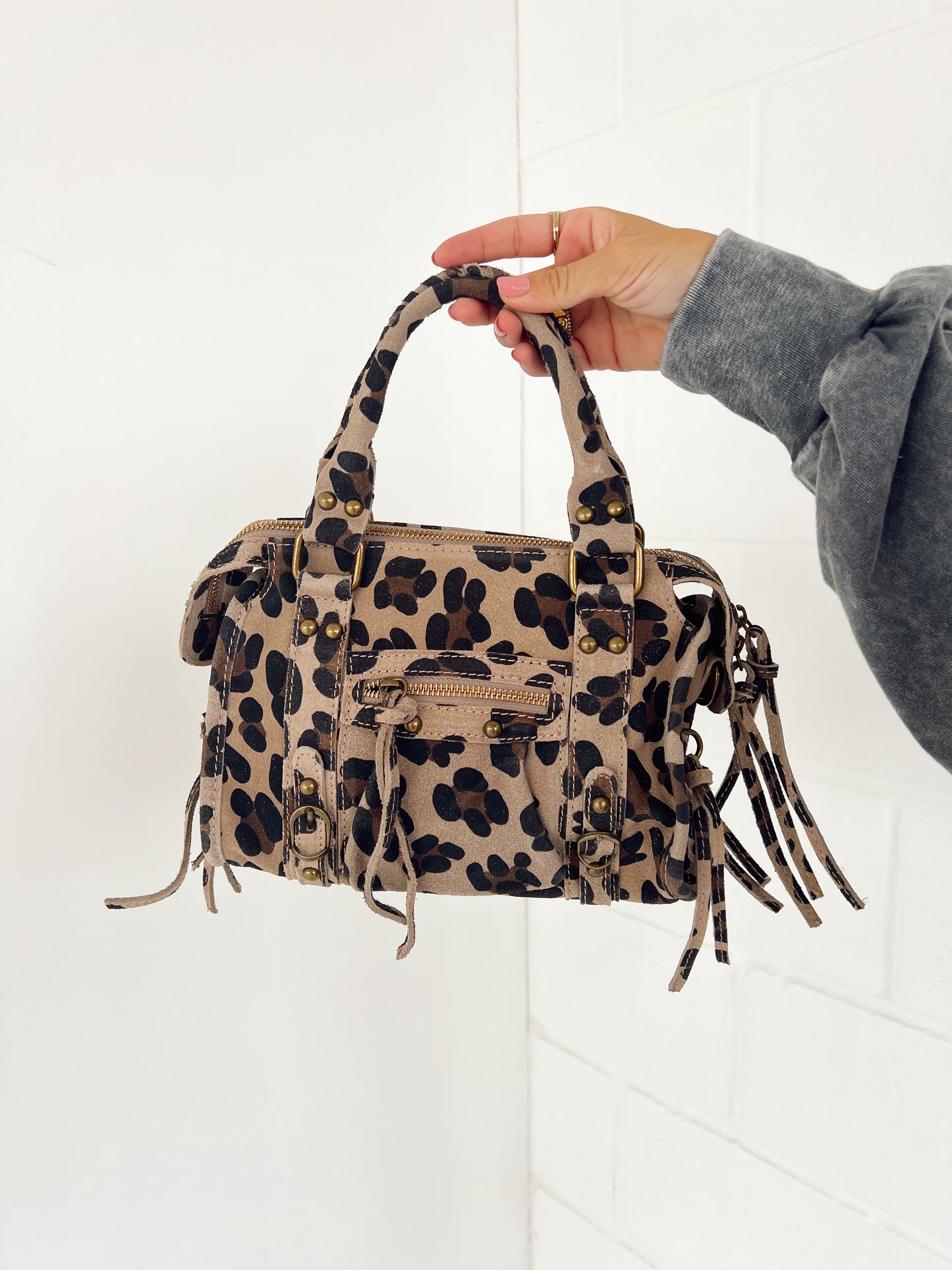Handtas Leopard Bruin