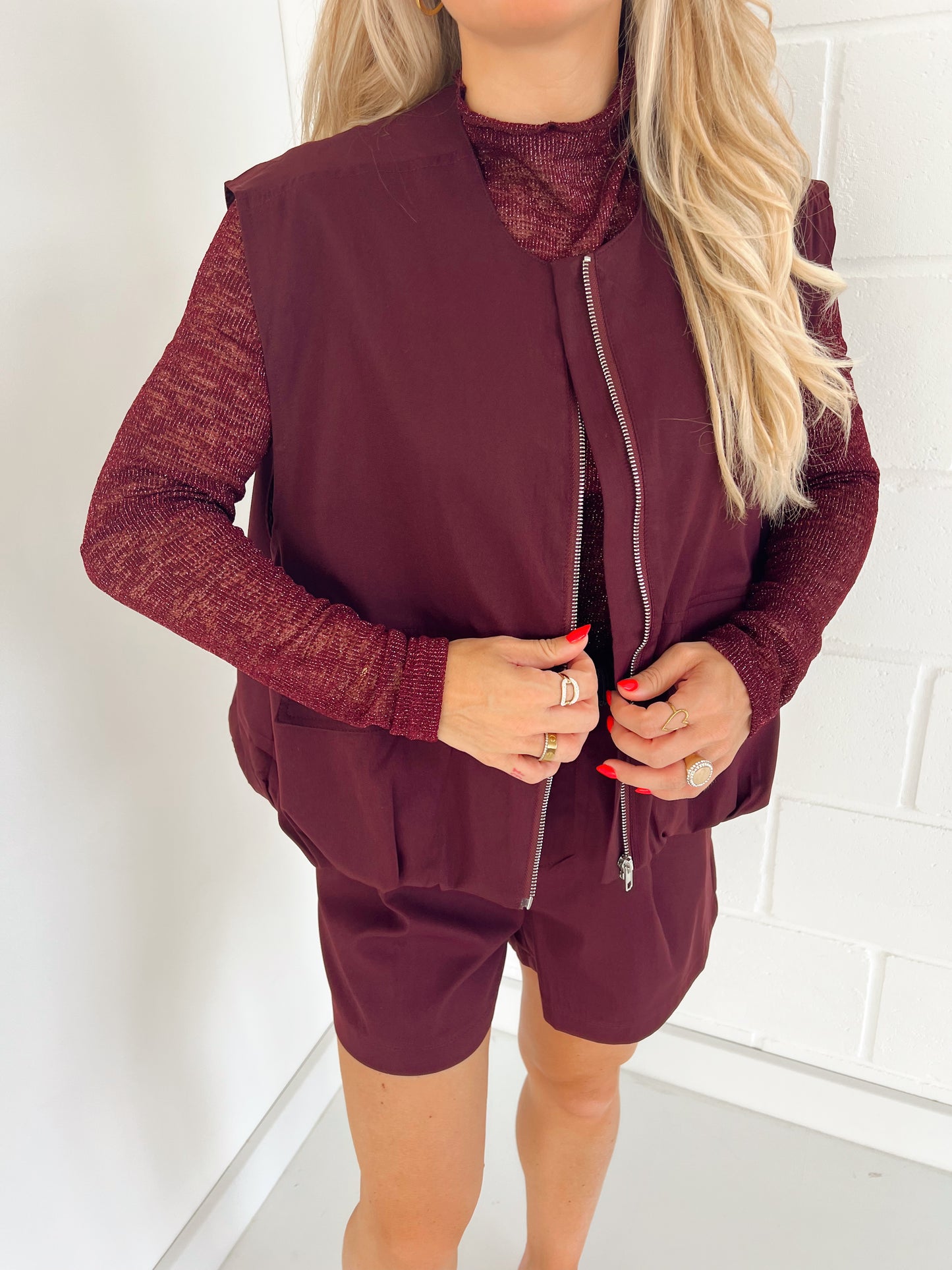 Mouwloze Vest Odile Bordeaux (Last one!)