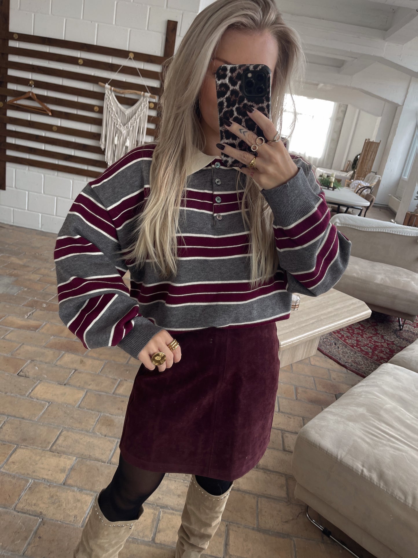 Nora Suede Rok Bordeaux (Last one!)