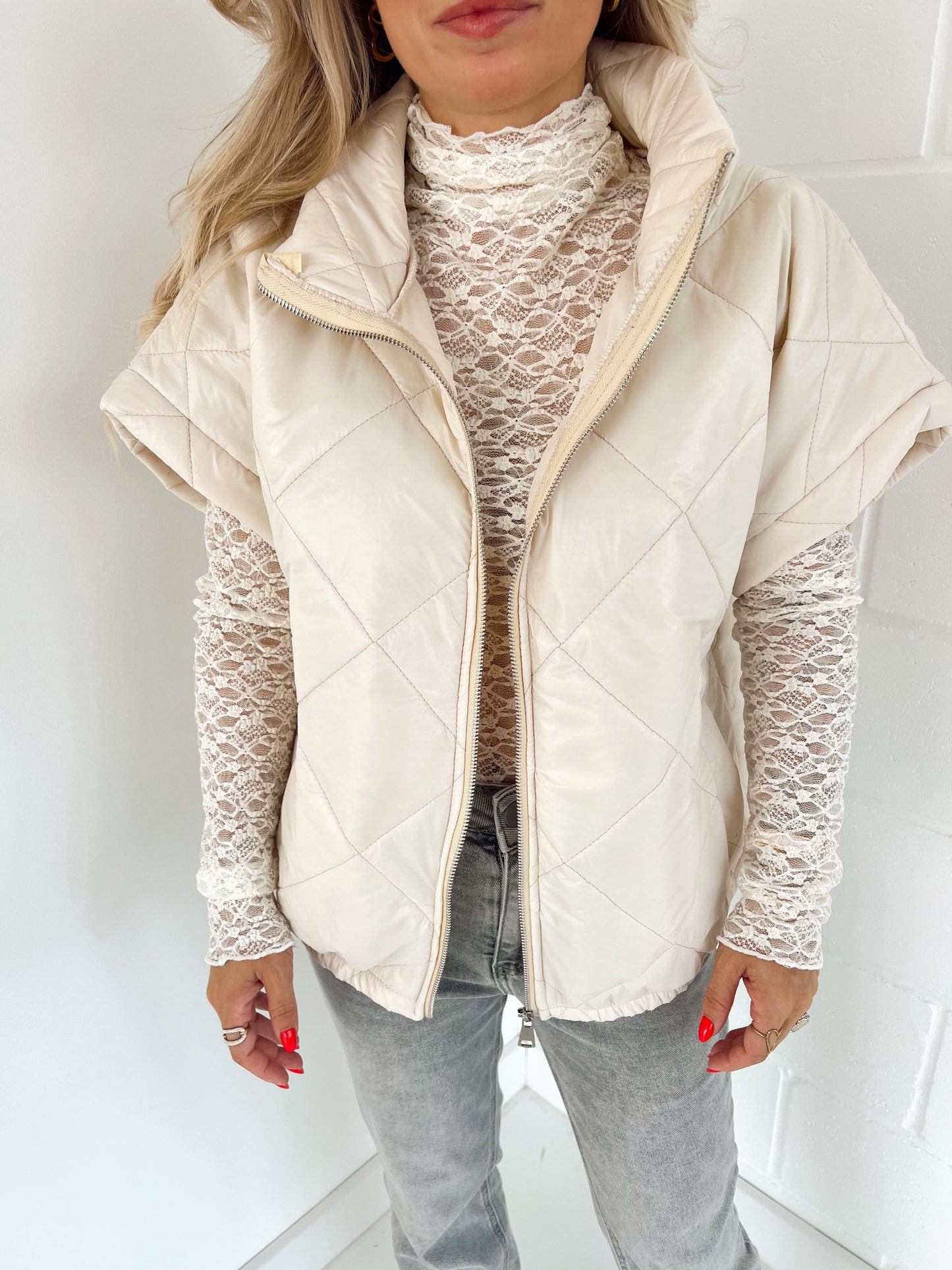 Gewatteerde Vest Ecru