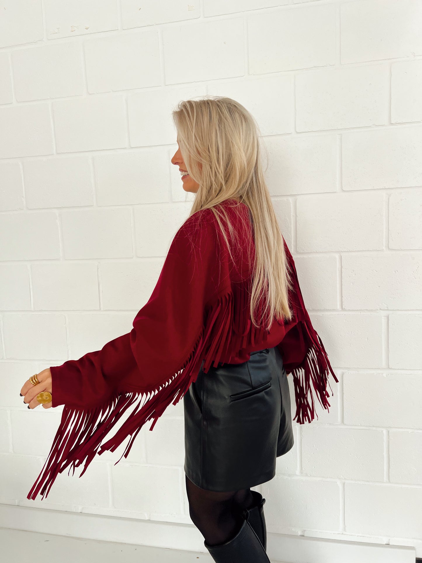 Fringe Sweater Bordeaux