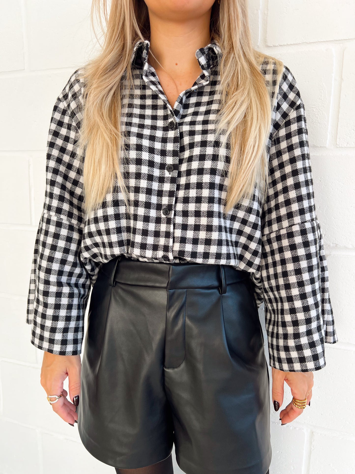 Carreaux Blouse Zwart/Wit