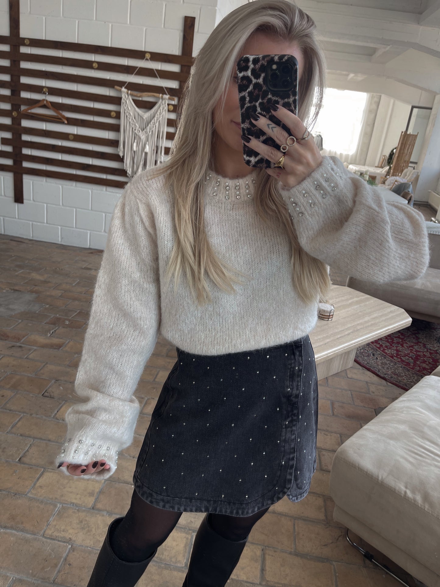 Trui Parels Amber Ecru (Last one!)