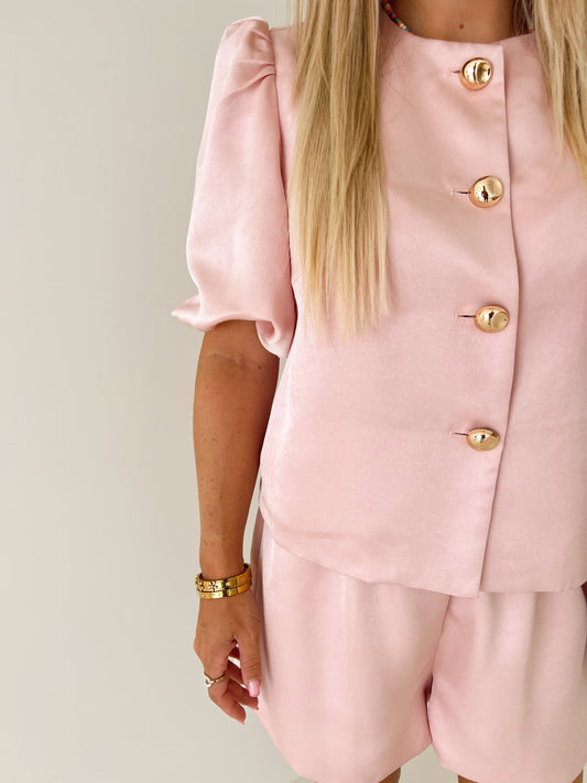 Poppy Satin Short Roze