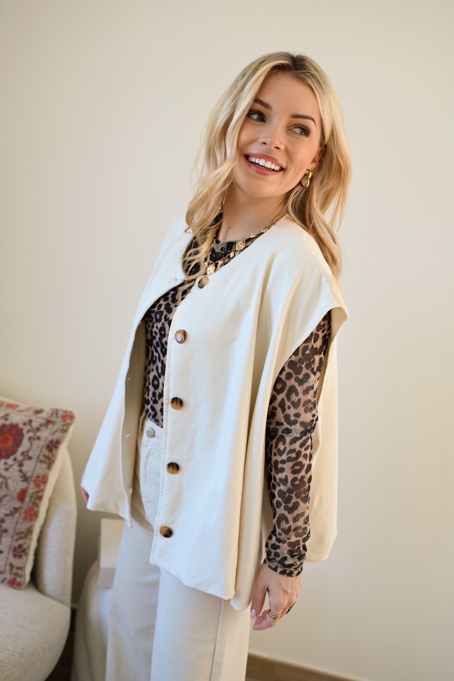 Balloon Gilet - Ecru