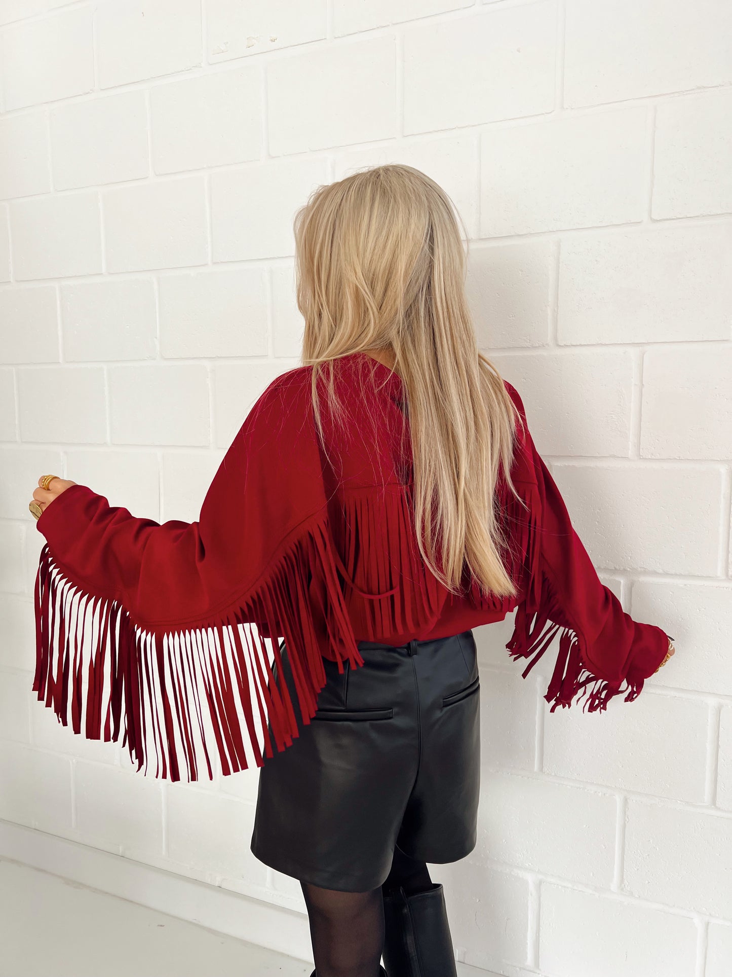 Fringe Sweater Bordeaux