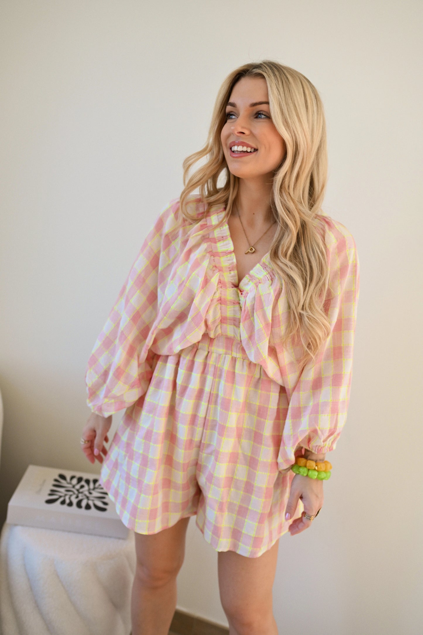 Alixe Playsuit Carreaux - Roze